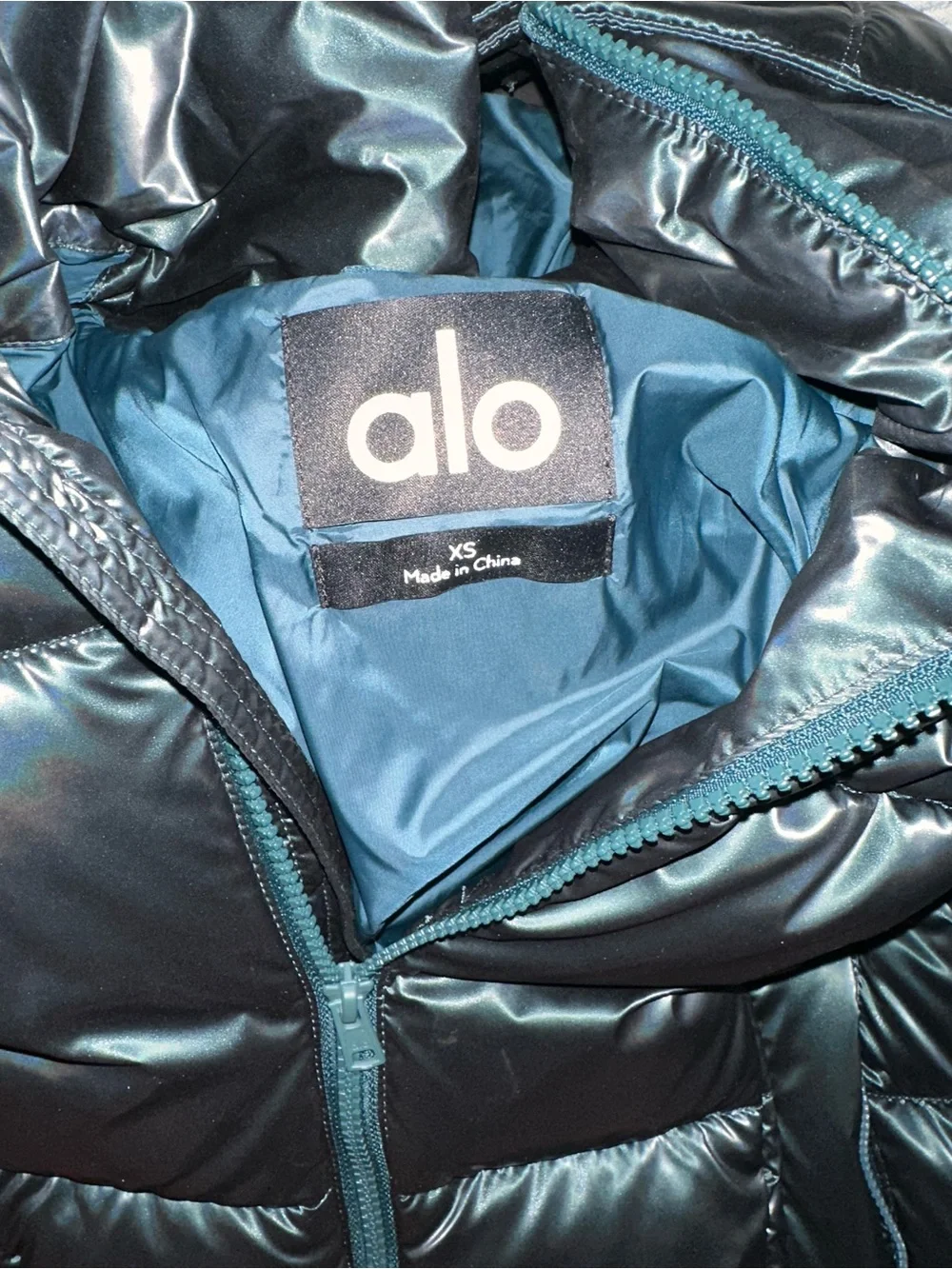 ALO Yoga Shiny Quilted Puffer Jacket - Dark Emerald